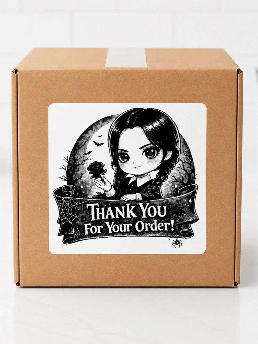 Wednesday Addams Thank You Stickers-100ct.